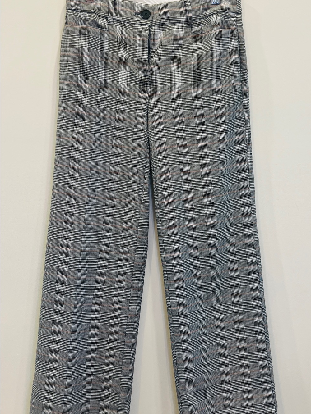 LOFT Gray Glen Plaid Straight-Leg Pants